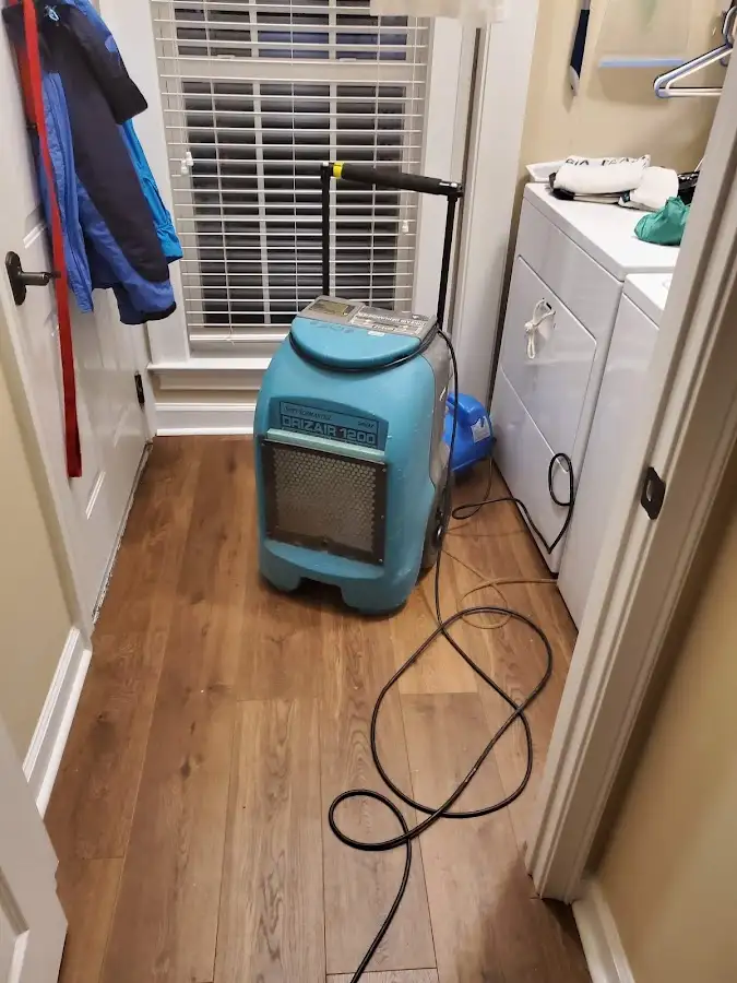 Commercial dehumidifier deployed for Flood Damage Cleanup in Howard